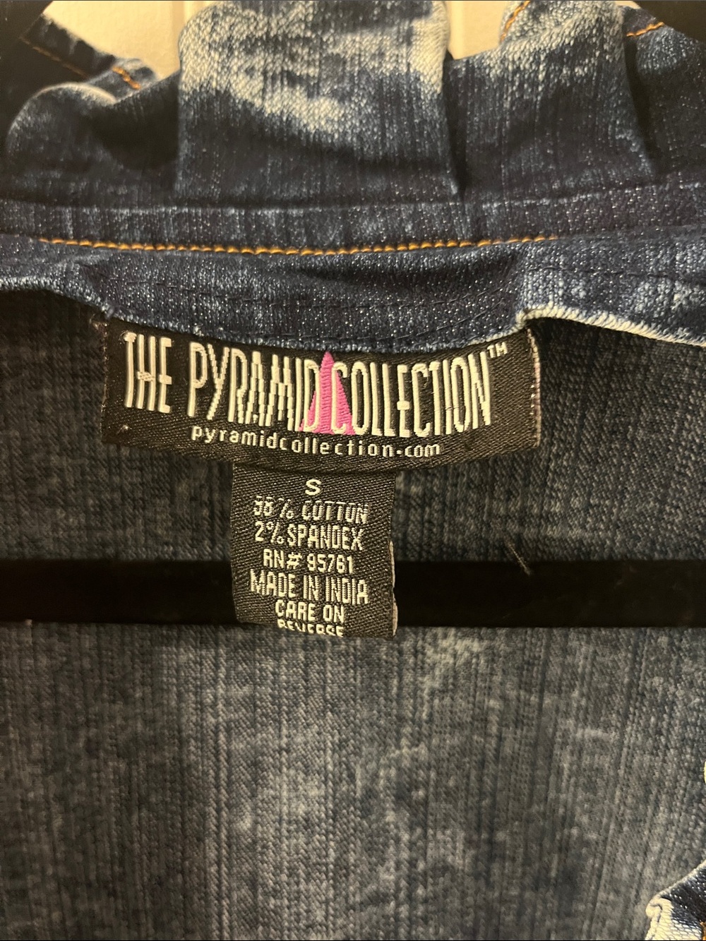 Women's Ruffle Denim Jacket - Blue Size Small - Picture 2 of 5